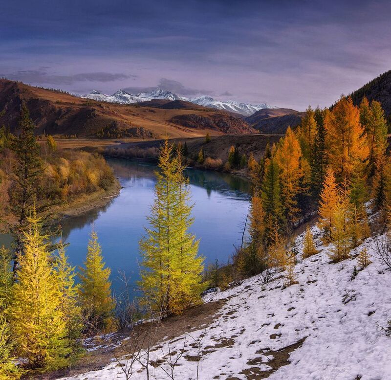 алтай, сибирь, чуйский тракт, дорога, снег, трасса, осень, река, чуя, валерий чичкин Чуя осенняяphoto preview