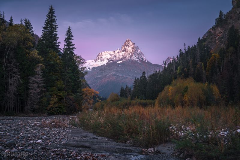 домбай, белалакая, горы, осень, рассвет, кавказ Домбайphoto preview