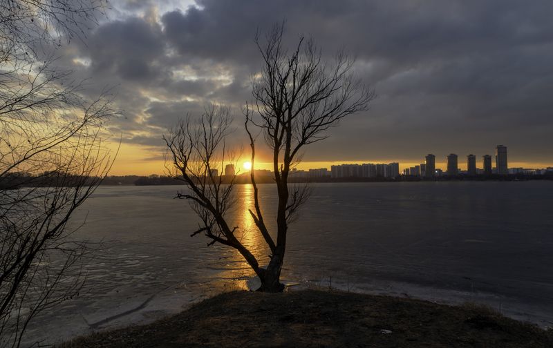 Москва, Строгино, Большой Строгинский Затон, закат Московский закат фото превью