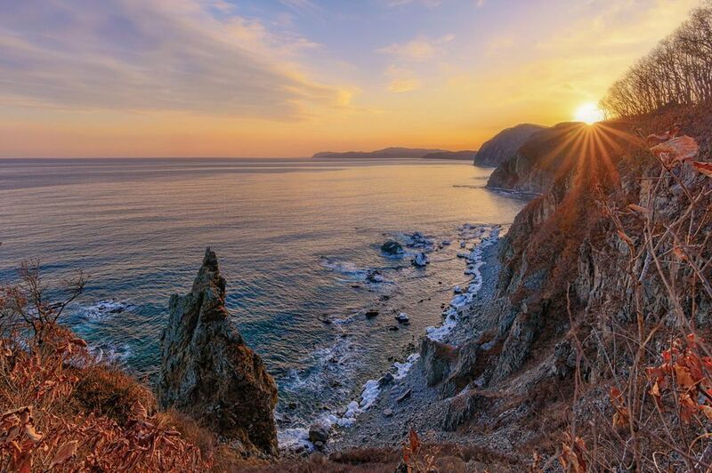 зима море закат 2-е лангоу Закат над 2-м Лангоуphoto preview