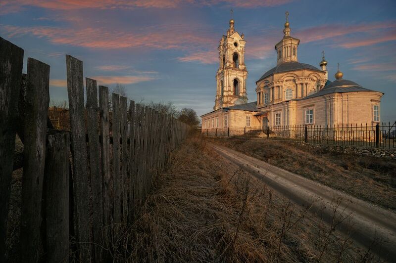 россия, погост, весна, рязанская область, храм, церковь, православие, село, утро, восход, рассвет Восход в Погостеphoto preview