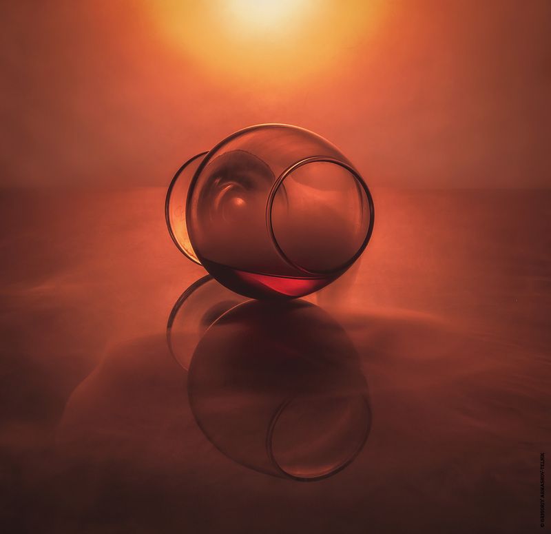 стекло, натюрморт, цвет, посуда, дым, коньяк Пятничное настроениеphoto preview