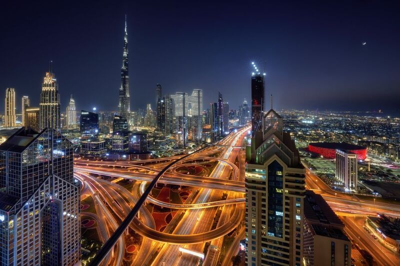 architecture, cityscape, night, street, skyline, Dubai, emirates Dubai Nightphoto preview