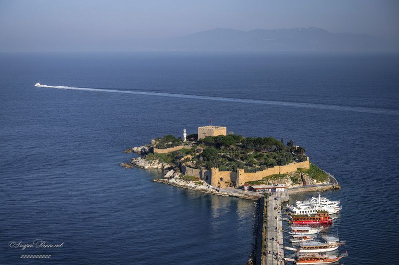 городской пейзаж, пейзаж, море, острова, крепости, Кушадасы, Турция Кушадасыphoto preview