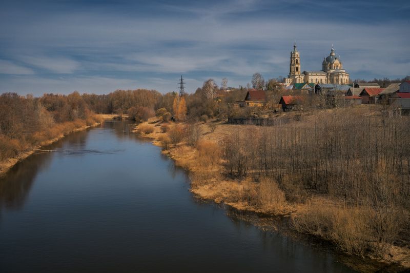 россия, гусь-железный, весна, рязанская область, храм, церковь, православие, село, утро, река Флоренция в Гусь-Железномphoto preview