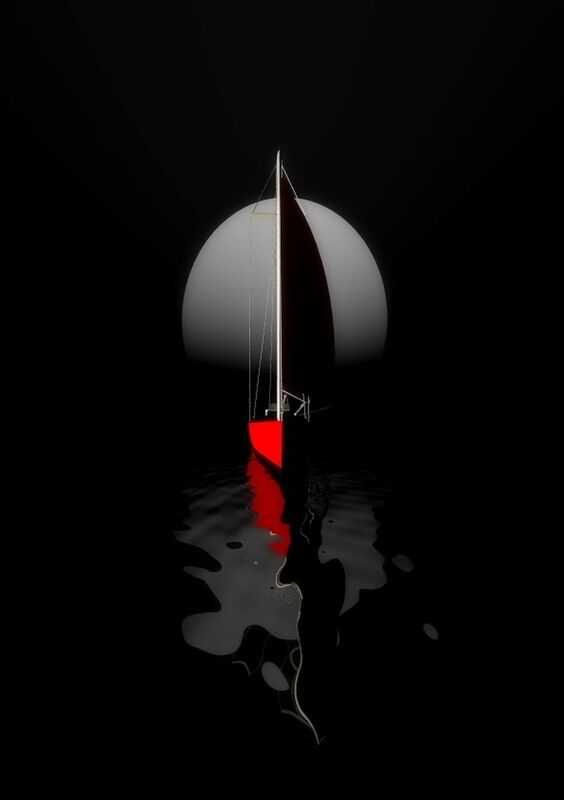 пейзаж, природа, море, солнце, парусник, отражение, Парусникphoto preview