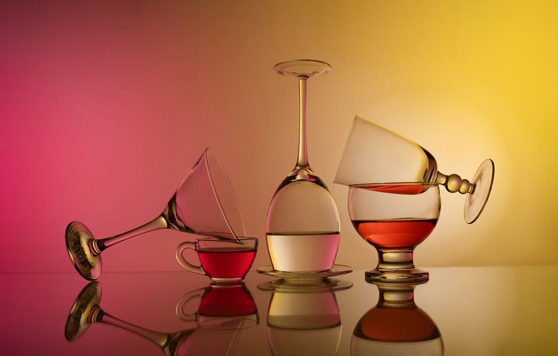 Still life, colors, glass, light, cup Equilibriumphoto preview