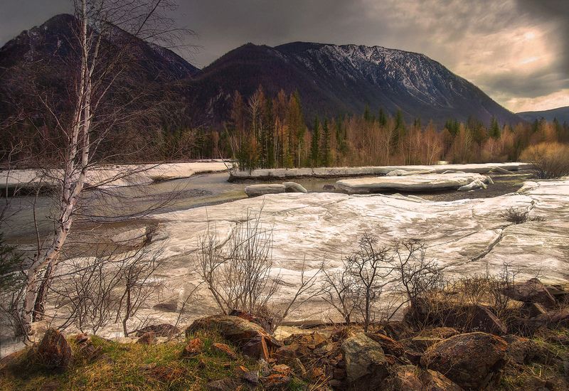 алтай, река, чуя, весна, лед,, вода, валерий чичкин Чуя весенняяphoto preview