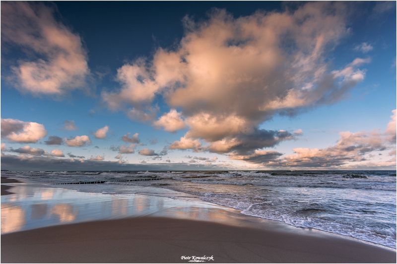 polska, morze, bałtyk, fale, plaża, chmury ***photo preview