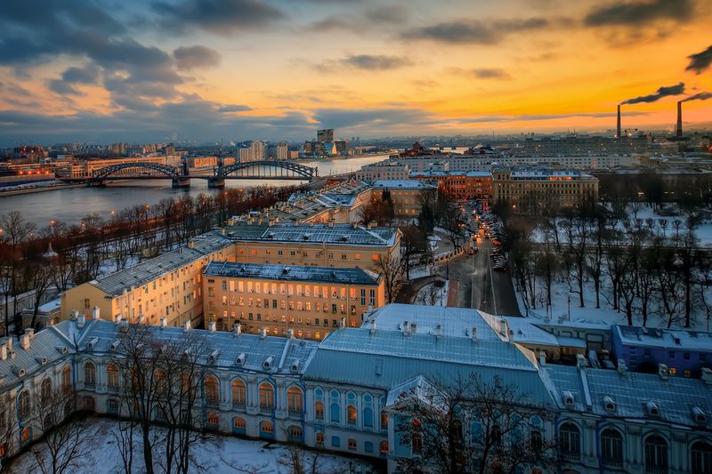 город архитектура река мост петербург Вечерний Петербургphoto preview