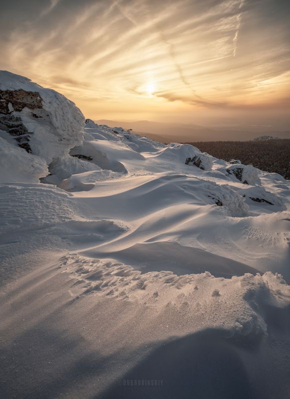 таганай, южный урал, снег, закат, мороз ***photo preview