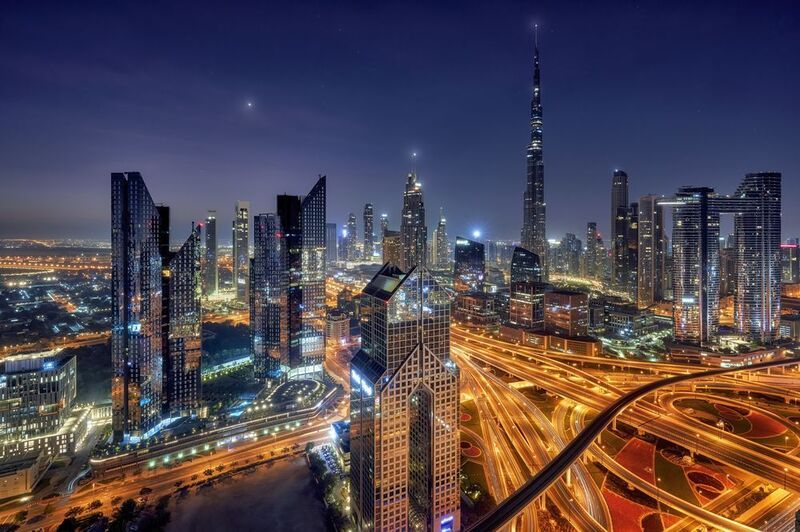 night, architecture, cityscape, building, skyline, Dubai, emirates, street, colors Burj Khalifaphoto preview