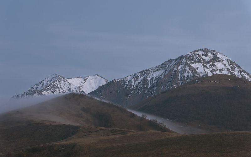 кавказ, горы, кбр, актопрак, туман, состояние Умиротворениеphoto preview