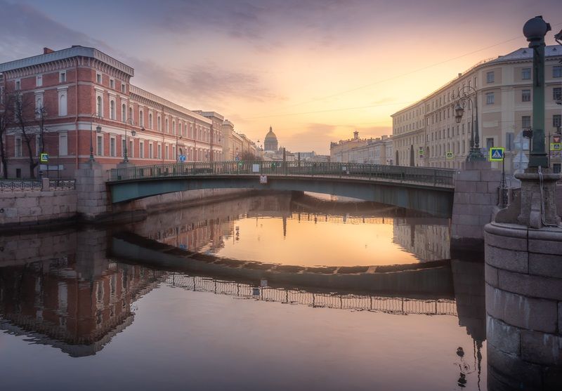 город, рассвет, весна, река, утро, мост Весенний рассвет у Краснофлотского моста…photo preview