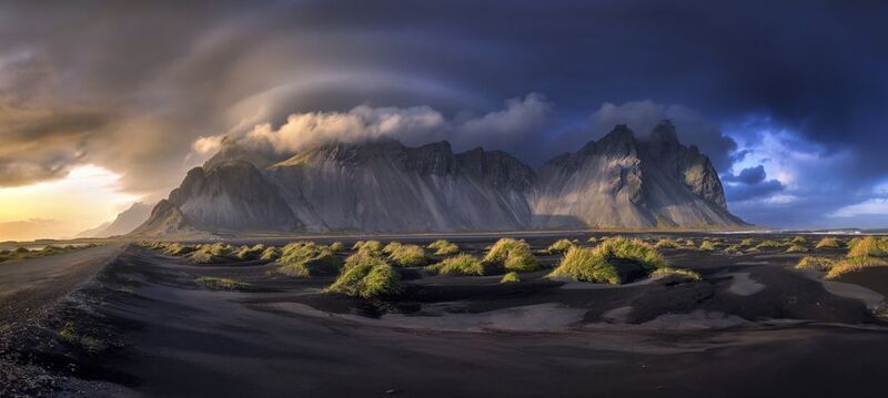 Iceland, stdokksnes, landscape, nature, beach. clouds, colors, lights Clouds in Stokksnesphoto preview