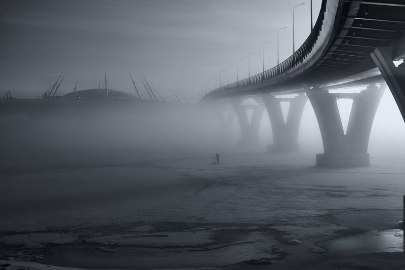 санкт-петербург, зима, нева, закат, рыбак, яхтенный мост, зимняя рыбалка, Свет и тени зимнего городаphoto preview