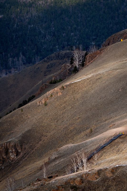 торгашинская, лестница., торгашинский, хребет. Лестница на Торгашинский Хребетphoto preview