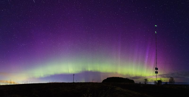 северное сияние, полярное сияние, ночь, сияние, пейзаж, астрофото, астропейзаж Магниная буря 16.04.2025photo preview