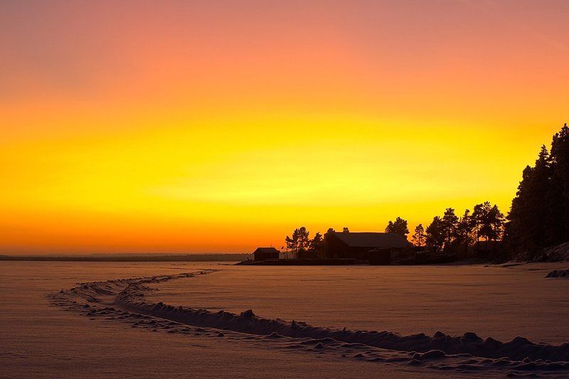 Куйто, закат, север, зима Безмолвиеphoto preview