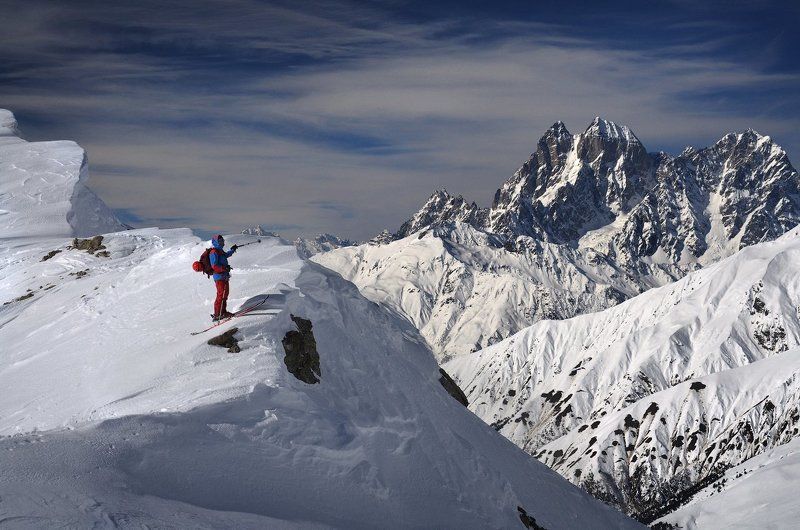 горы, горные лыжи, Кавказ, Ушба, Сванетия Со склонов Тетнульдиphoto preview
