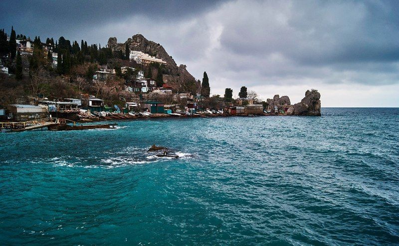 Россия, Крым, Пейзаж, Гурзуф, Ялта, Море, Вода, Тучи Лазурьphoto preview