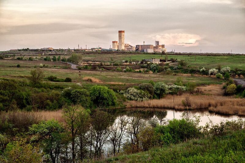 пейзаж, природа, шахта, ставок, дорога Индустиральный пейзажphoto preview