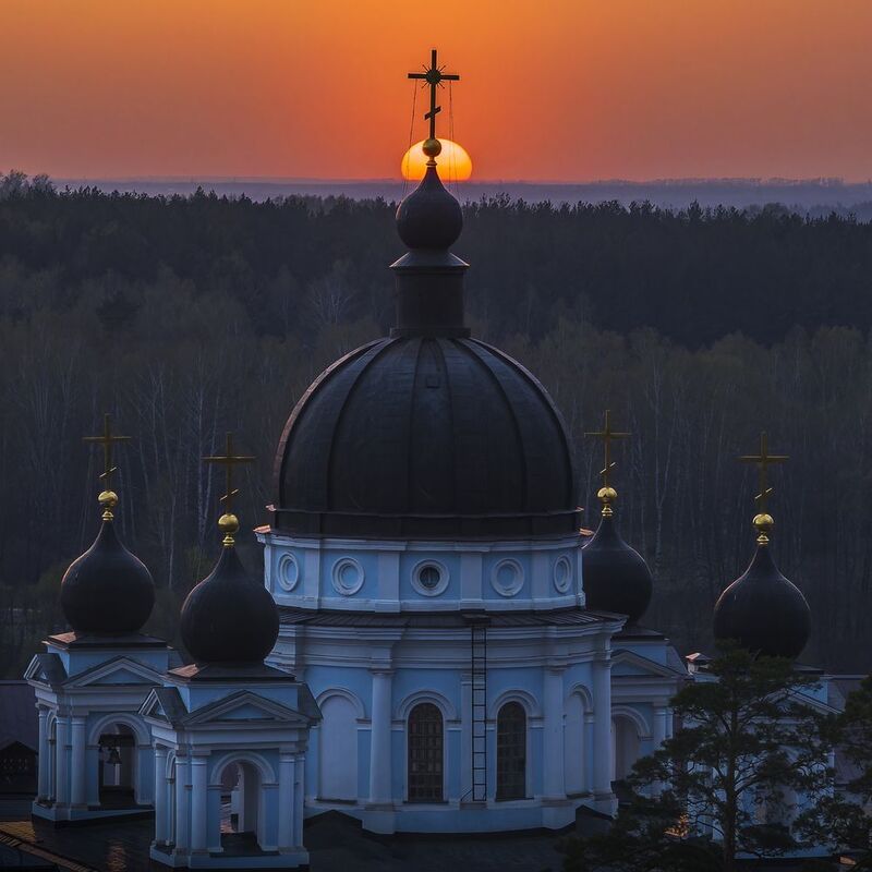 рассвет вышенский монастырь архитектура солнце Закат над Вышенским монастыремphoto preview
