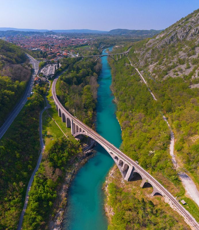 солкан, мост, мост солкан, словения, италия, соча, река соча, новагорица, гориция, река, альпы, юлийские альпы, slovenia, alps, italy, solkan Мост Солканphoto preview