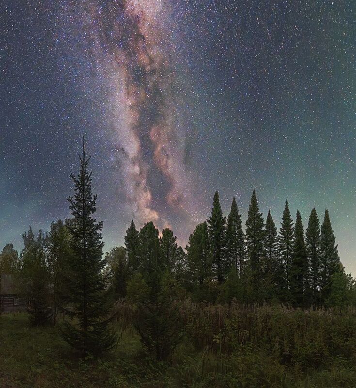 астрофото, астрофотография, ночь, астрономия, астропейзаж, млечный путь, звезды, ночное небо, night, nightphotography, stars, milkyway, longexposure Сибирские ели тянутся в космосphoto preview