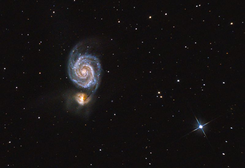 галактика, космос, м51, звезды, ночь Галактика М51 Водоворотphoto preview