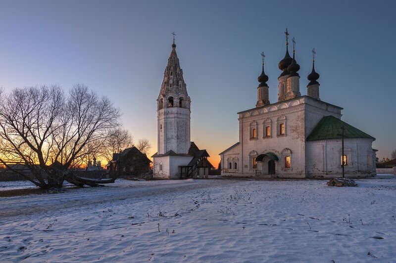 Россия,Суздаль, закат,город, архитектура Суздаль зимойphoto preview