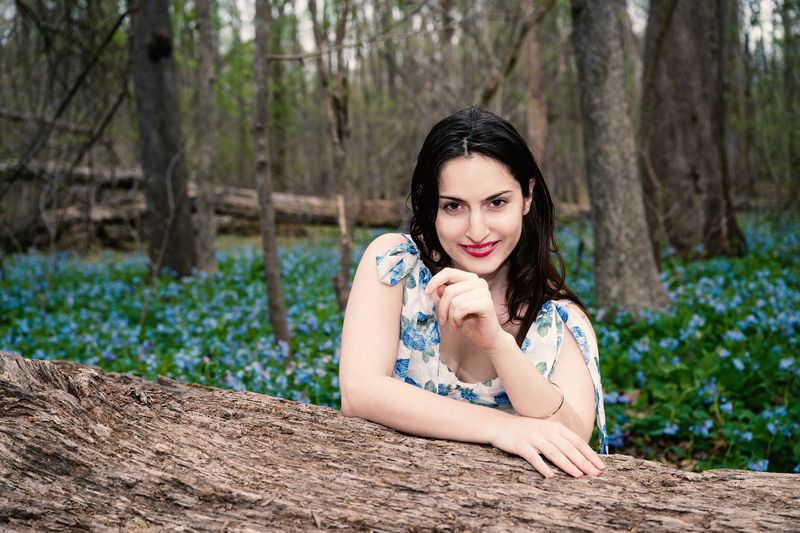 model, bluebells, flowers, spring, Anna with Bluebellsphoto preview