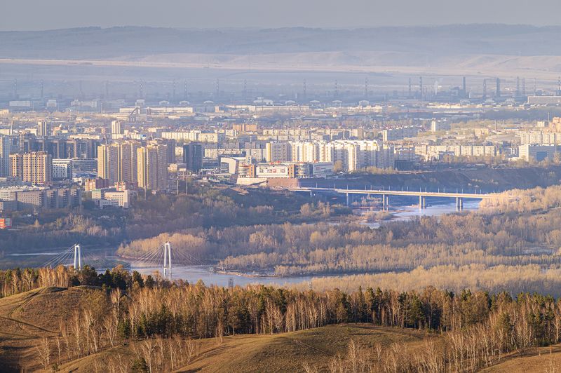 красноярск, город Красноярск с высоты Красноярских Столбовphoto preview
