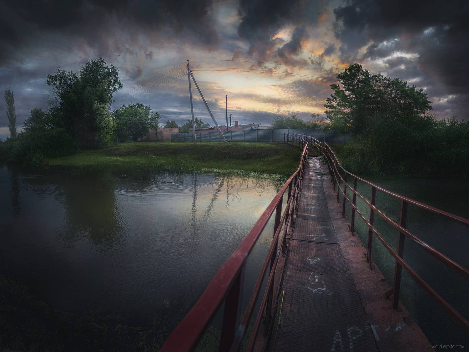 .... Автор: Епифанов Влад река, мост, лето, рассвет, утро, Епифанов Влад