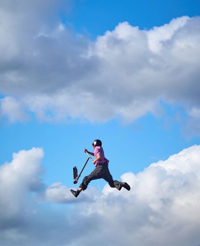 самокат, прыжок, Попробуй догони!photo preview