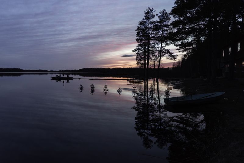 Россия, Новгородская область, Боровичи, озеро Шерегодра, закат Майский закат photo preview