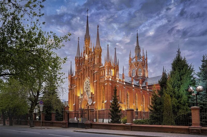 Город, храм, церковь, пейзаж, небо Кафедральный Собор Римско-Католической Церкви Непорочного Зачатия Пресвятой Девы Марии photo preview