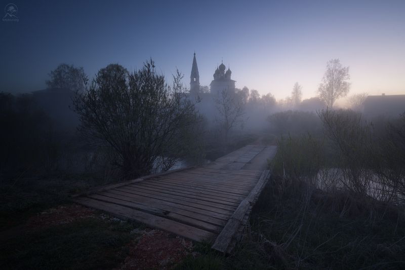туман, сумерки, мост, май, храм, осенево, фототуры 2025 Сельская предрассветнаяphoto preview