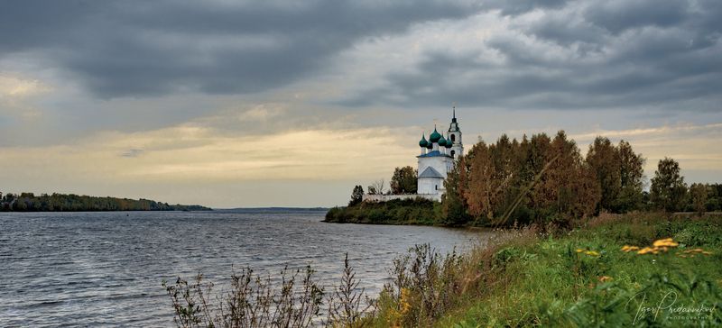 река, волга, церковь, храм, диево городище Над Волгою фото превью