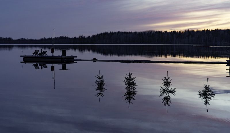 Россия, Новгородская область, Боровичи, озеро Шерегодра, закат Закат на озере Шерегодраphoto preview
