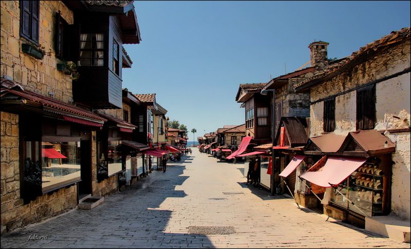 турция, сиде, улочки, город, архитектура Торговые ряды Сиде. Турцияphoto preview