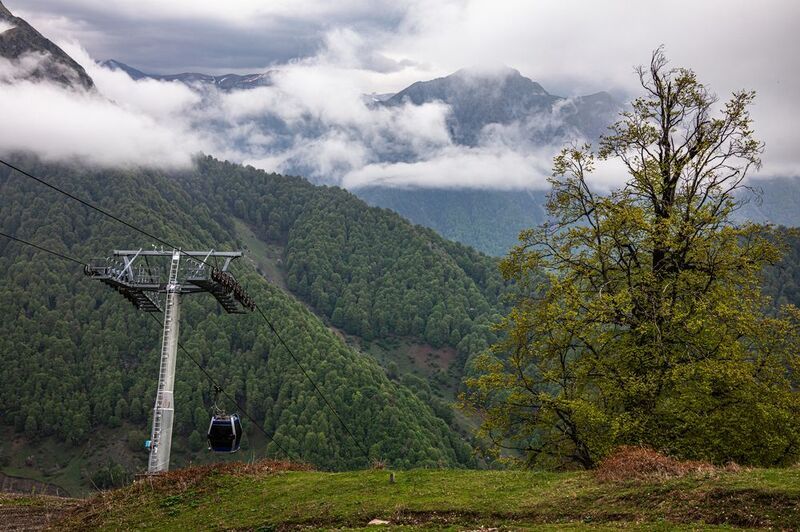 Горы, Кавказ, Облака, Туман, Азербайджан, Канатная дорога Над облакамиphoto preview