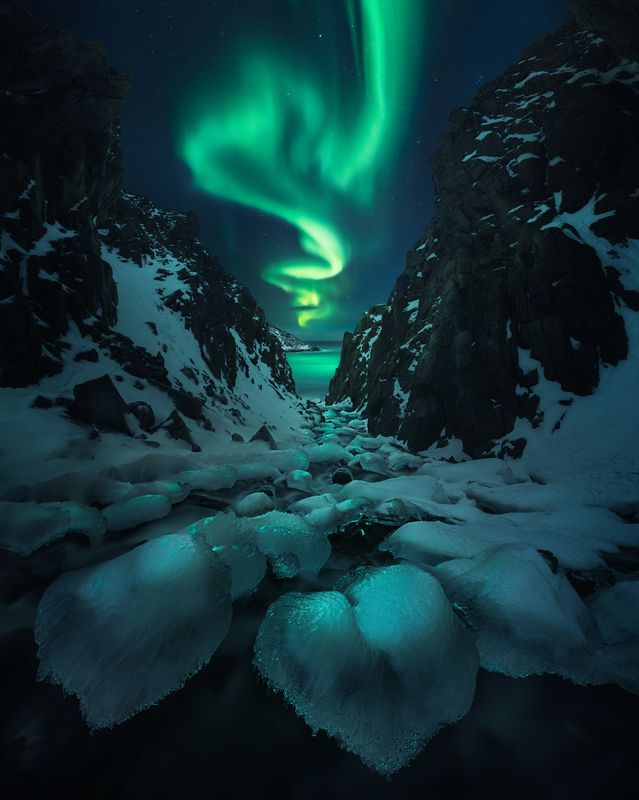 териберка, мурманск, аврора, северное сияние, кольский Наморозило..photo preview