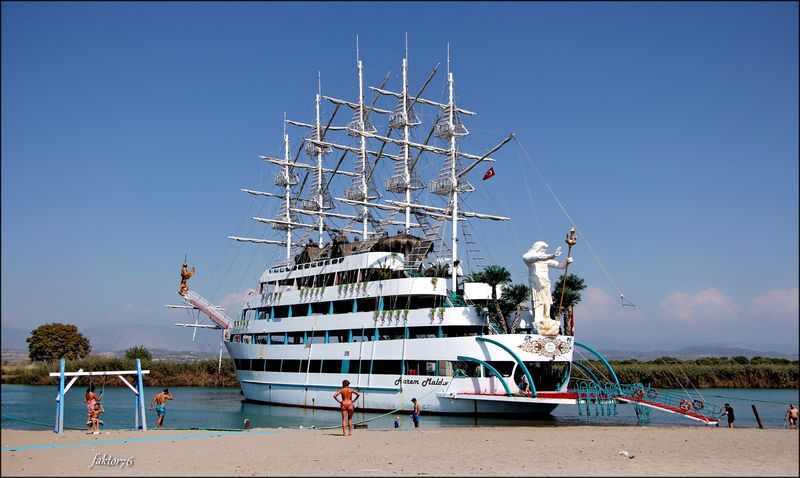 манавгат, турция, река, корабль, путешествие, сиде ***photo preview