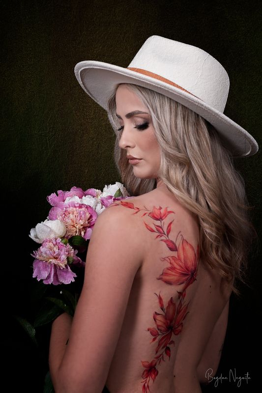 portrait, woman, studio, girl, beuty, model Floral Serenityphoto preview