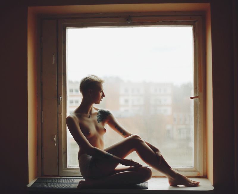 morning, window, girl morningphoto preview