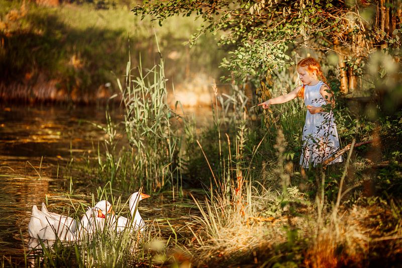 рыжая, девочка, деревня Сказкаphoto preview