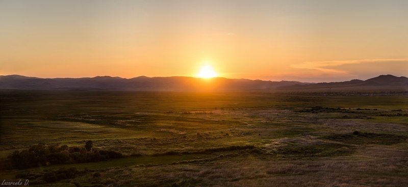 хакасия, степь, холмы День уходящийphoto preview