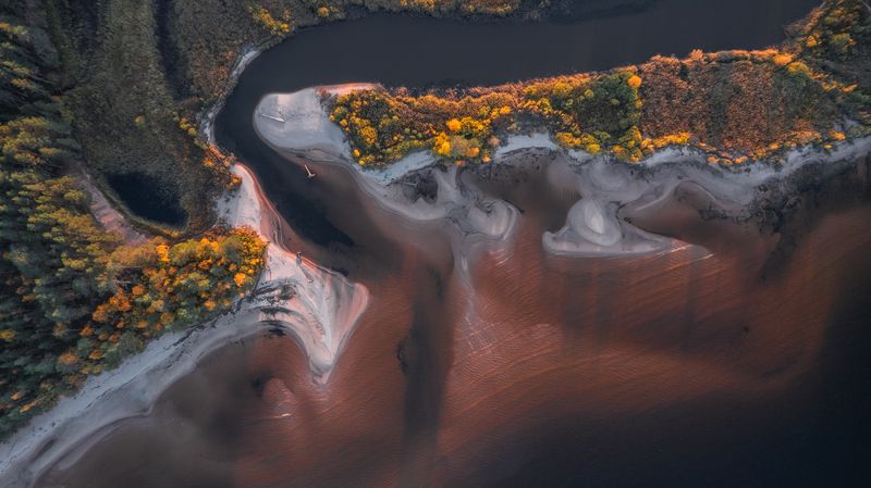 Карелия, озеро, осень, река, пляж, Онежское озеро photo preview