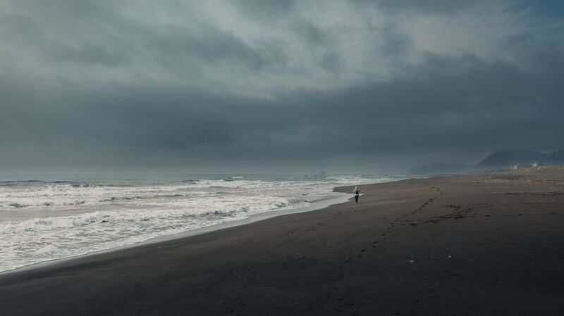 халактырский пляж, океан, камчатка, утро, тучи, прилив Pacific Oceanphoto preview